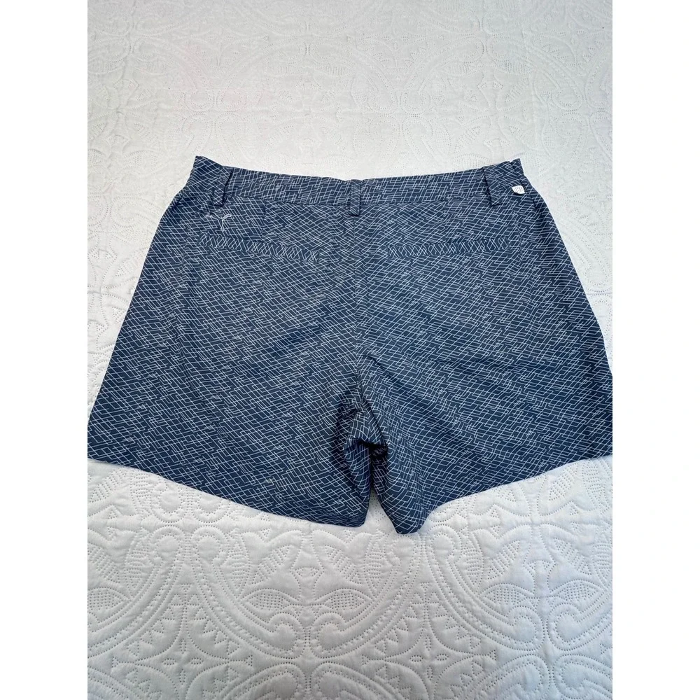Puma Golf Shorts Navy Blue White Geometric Maze Print Performance Womens 12